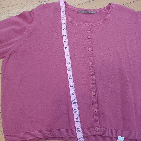 Peruvian Connection Cropped Rust Red Cardigan Sweater Size Medium - Picture 6 of 6